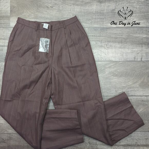 Chadwick's Petite Pin Striped Wool Pants Size 8P - Picture 1 of 6